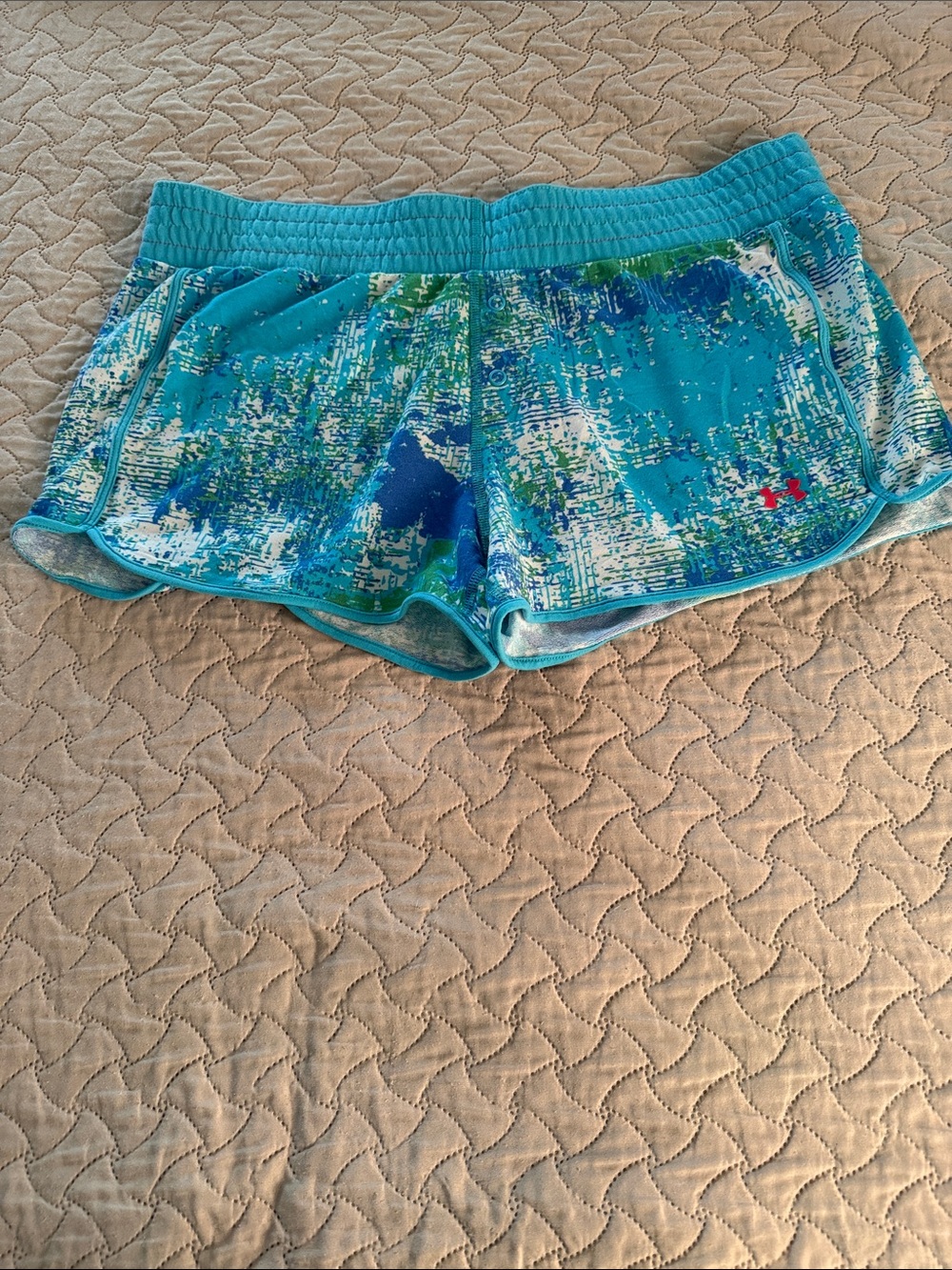 Under Armour Teal and Blue Printed Running Shorts